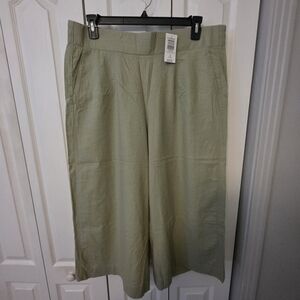 TORRID Sage Green Linen Blend Wide-Leg Pants Size 1X